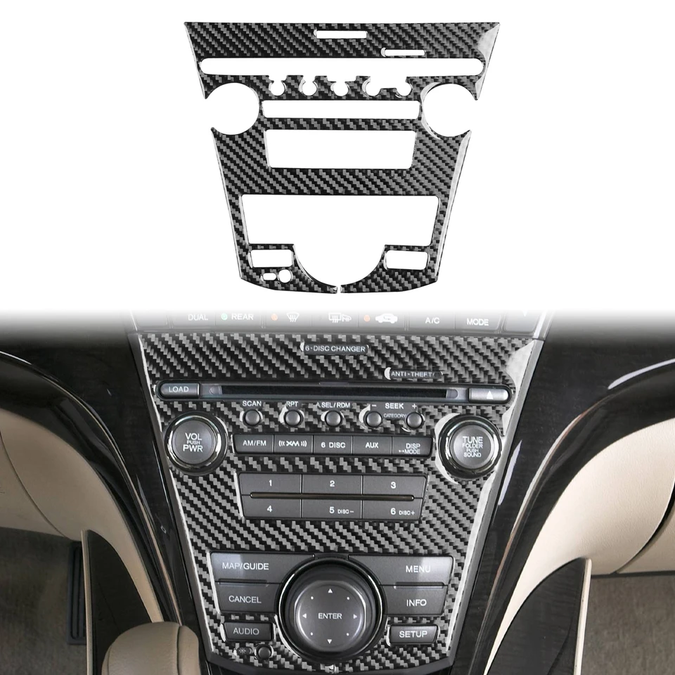 Pre Honda Acura 2007 - 2013 Autoričné ​​príslušenstvo pre uhlíkové vlákno Centrálny panel Cover Cover Cover Tinker Sticker Interiér Modifikácia Typ A