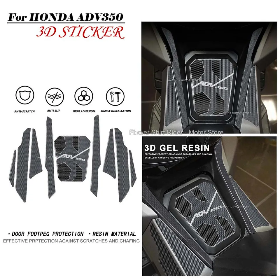 Pre Honda Adv350 Adv 350 2022 2023 Motocykel 3D živicová nálepka Dverové dverové podložky Tank Pad proti škrabancovi Non-Slip Tankpad