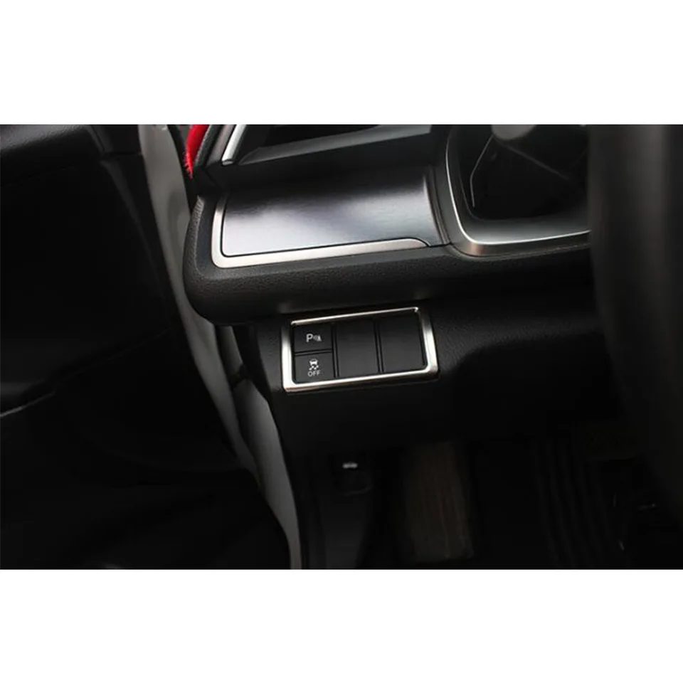 Pre Honda Civic 10. 2016 2017 2018 2019 2019 2020 2021 Styling z nehrdzavejúcej ocele predná hlava hmlová hmlová spínač gombíka ráme