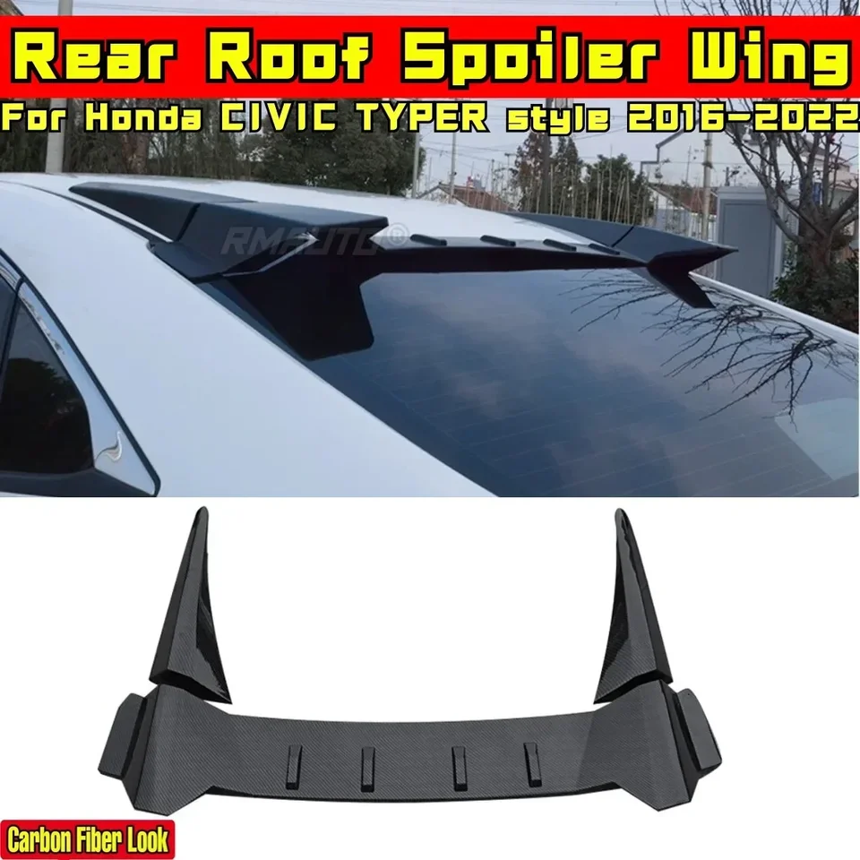 Pre Honda Civic 10. Gen 2016-2022 Kit Sit SIS SPOILER Zadné krídlo uhlíkové vlákno vzhľad
