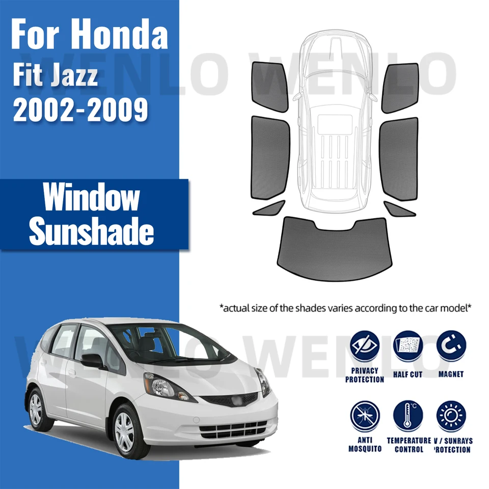 Pre Honda Fit Jazz GE 2009-2013 2014 2015 Magnetické auto Sunshade predné čelné sklo Zadné bočné okno Sun Shield Shield