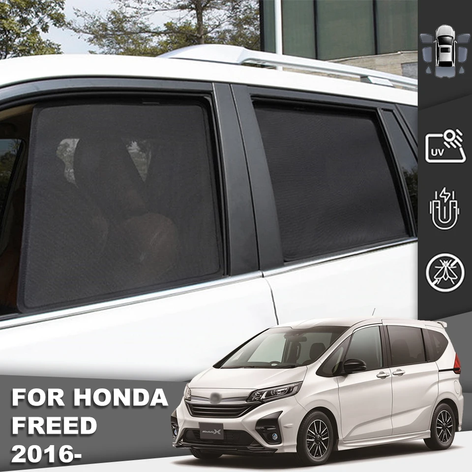 Pre Honda Freed GB5 GB6 2016-2023 Magnetický automobil Sunshade Sunsor Predné čelné sklo Zadná strana detského okna Slnečný tieň Shield