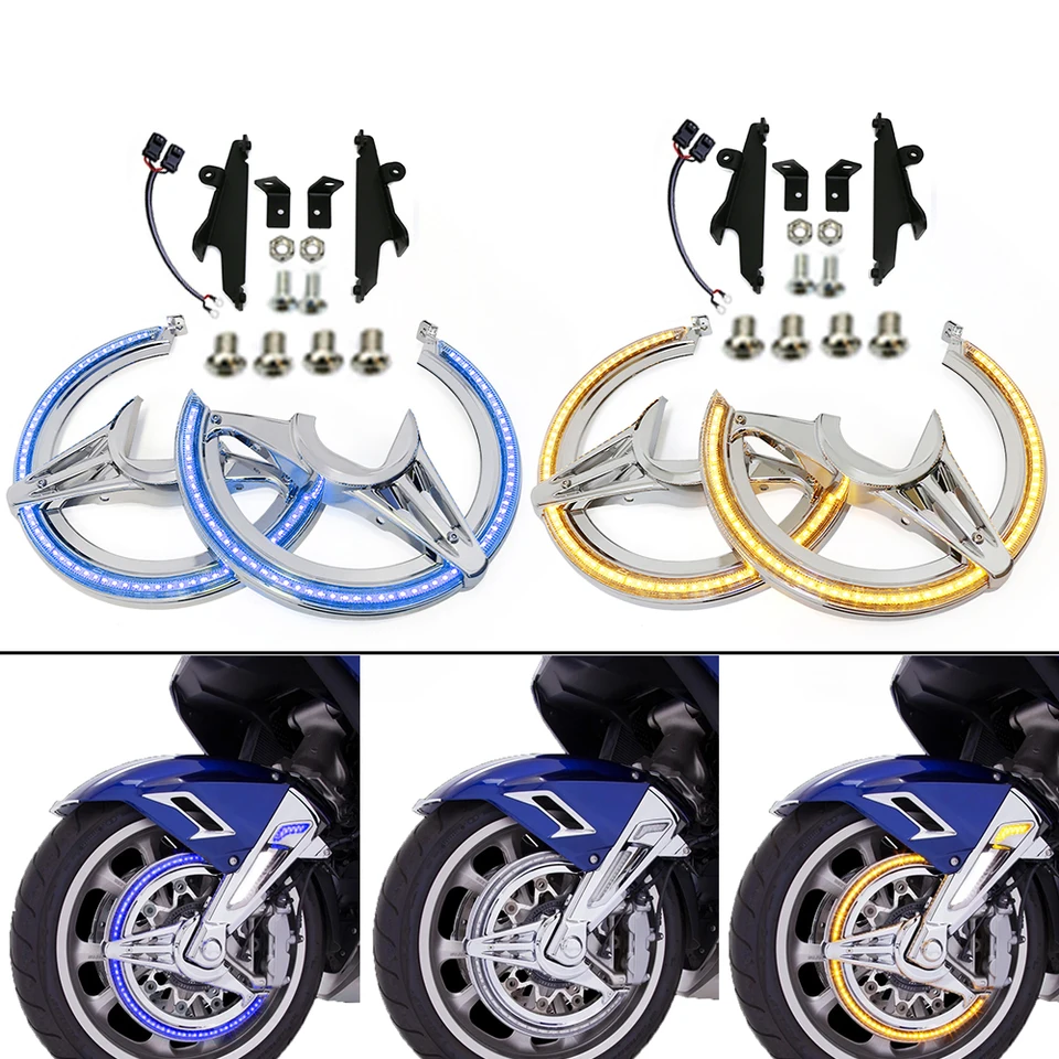 Pre Honda GL1800 F6B Goldwing 1800 2018 2019 2020-2023 Opelácie rotorov motocyklových brzdových diskov s príslušenstvom pre chróm LED svetlo