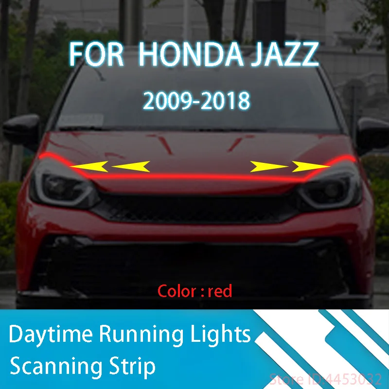 Pre Honda Jazz 2009-2018 Nová aktualizácia LED Denné bežecké svetlo skenovanie Štartovanie automobilu DRL Sprievodca dekoratívna okolitá lampa 12V