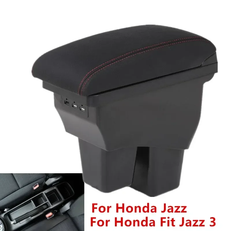 Pre Honda Jazz Grax pre lakťovku pre Honda Fit Jazz 3 lakťové opierky 2014 2015 2016 2017 2018 2019 2020 2020 Storage Box Entofit USB USB