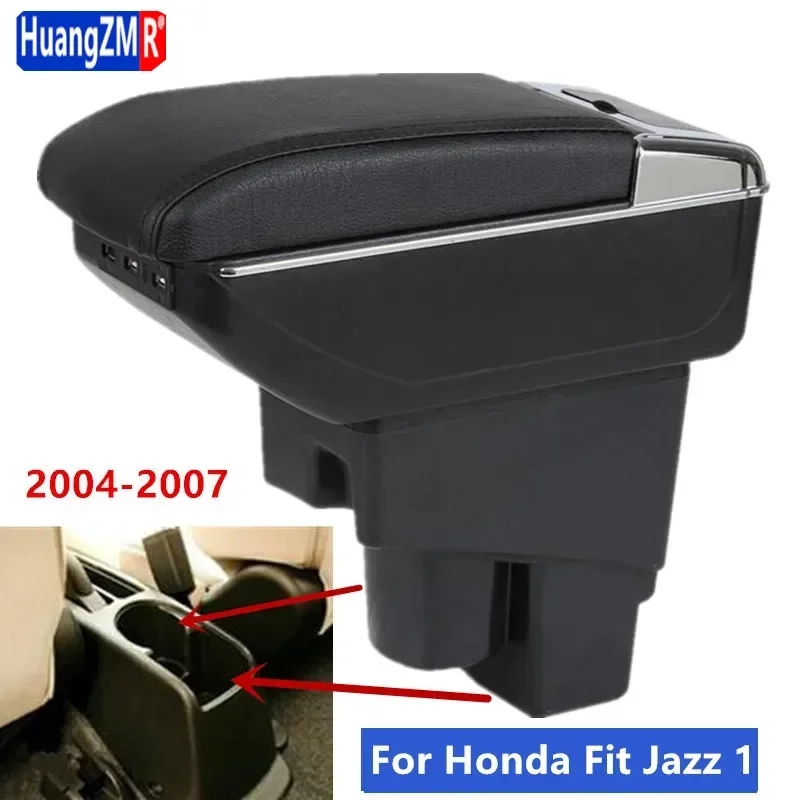 Pre Honda Jazz lakťovú skrinku pre Honda Fit Jazz 1 lakťová opierka 2004 2005 2006 2007 Skladovacia skrinka s lakťovou kliatbou s príslušenstvom USB