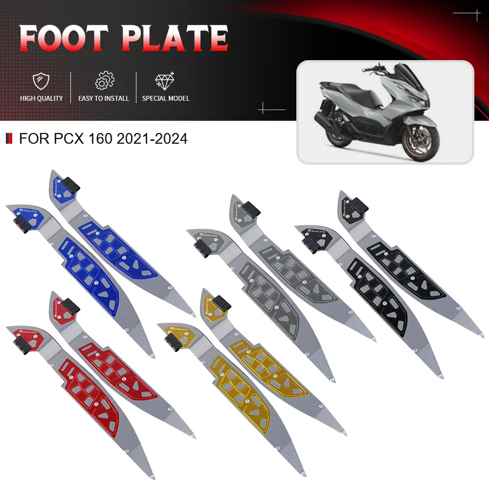 Pre Honda PCX 160 2021-2022-2023-2024 Foot Plate Motorcycle PCX CNC hliníková noha Footrest Pedals Pedály schody nohy nohy pegs kolíky