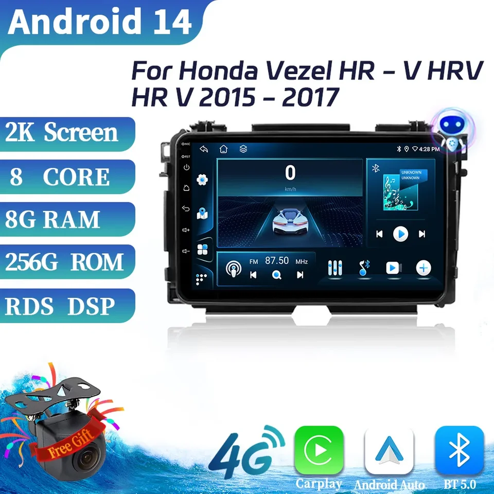 Pre Honda Vezel HR-V HRV HR V 2015-2017 Automobilie Multimedia GPS Android Apple Apple Wireless CarPlay Navigation Player Player Play