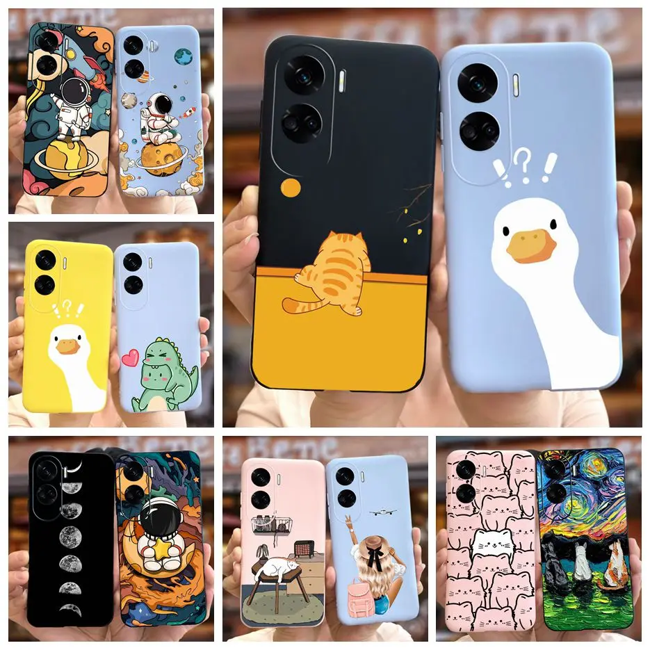 Pre Honor 90 Lite Case CRT-NX1 Roztomilý kreslený kryt Shock odolný voči mäkkému silikónovému telefónu pre Honor 90 Pro Honor90 Lite Fundas Coque