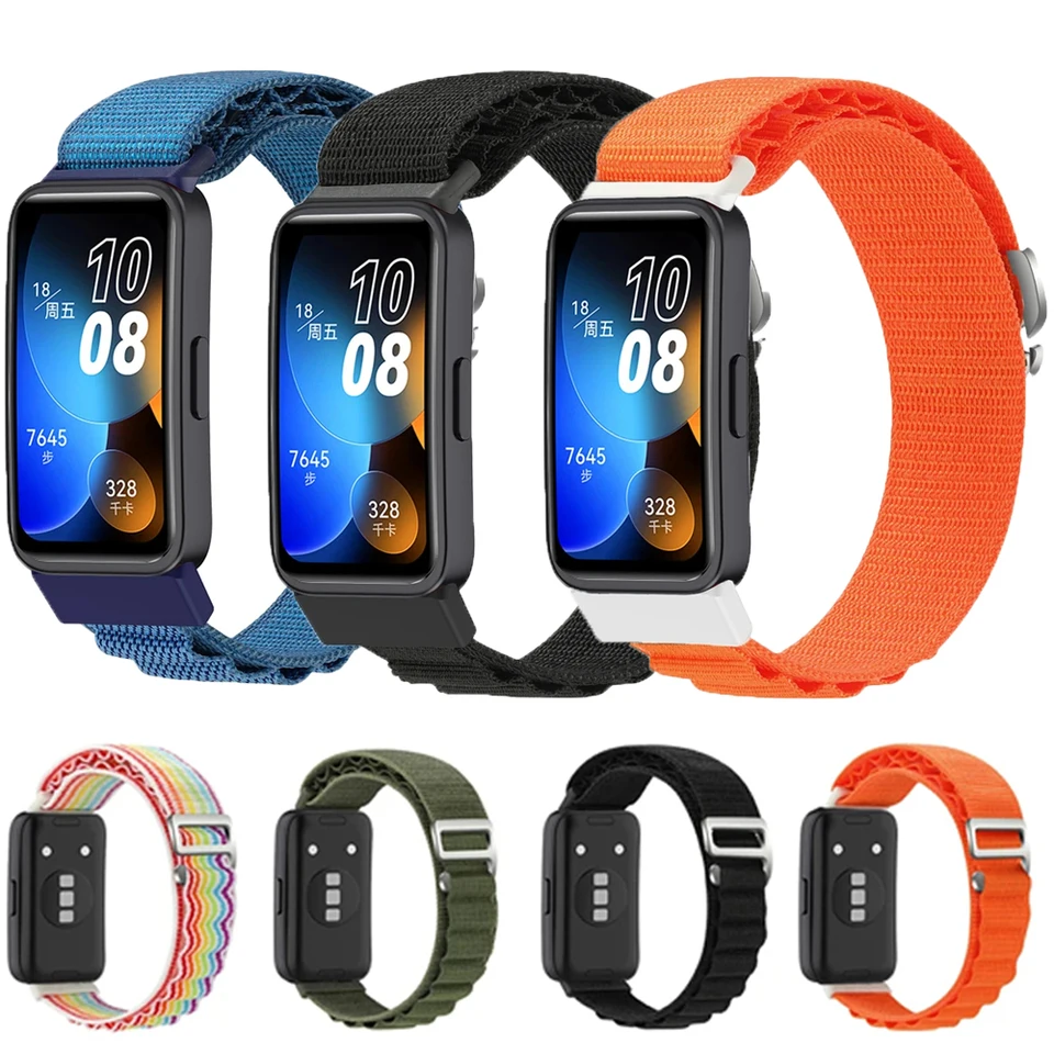 Pre Huawei Band 9 Nylon Loop Strip Slim Sport WatchBand pre Huawei Band 8 Farebný náramok s náramkom na vymeniteľné príslušenstvo