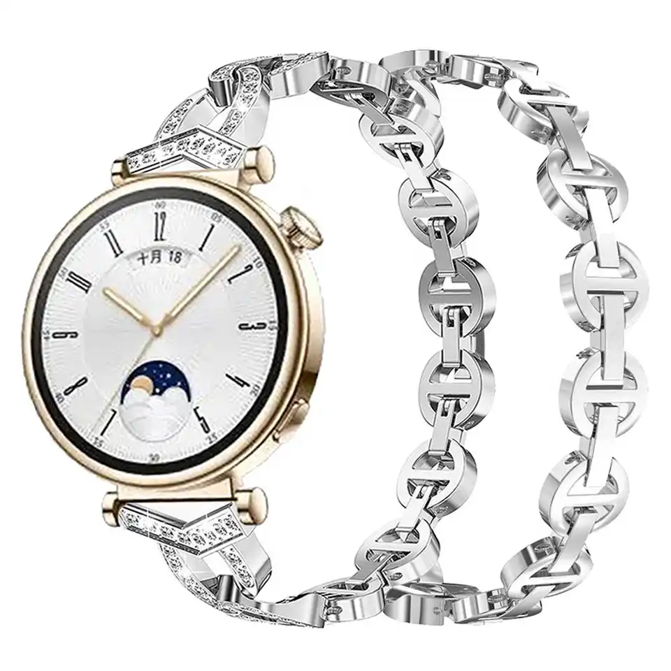 Pre huawei hodinky GT 4 41 mm remienok pre diamantové popruhy MIBRO T1/GS pre náramok z nehrdzavejúcej ocele Garmin Venu 3s/2s/VivoActive 4S 2S