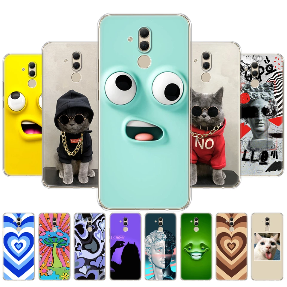 Pre huawei mate 20 lite puzdro 6,3 palca priehľadné mäkké kremíkové telefónne kryt mate20 lite coque capa