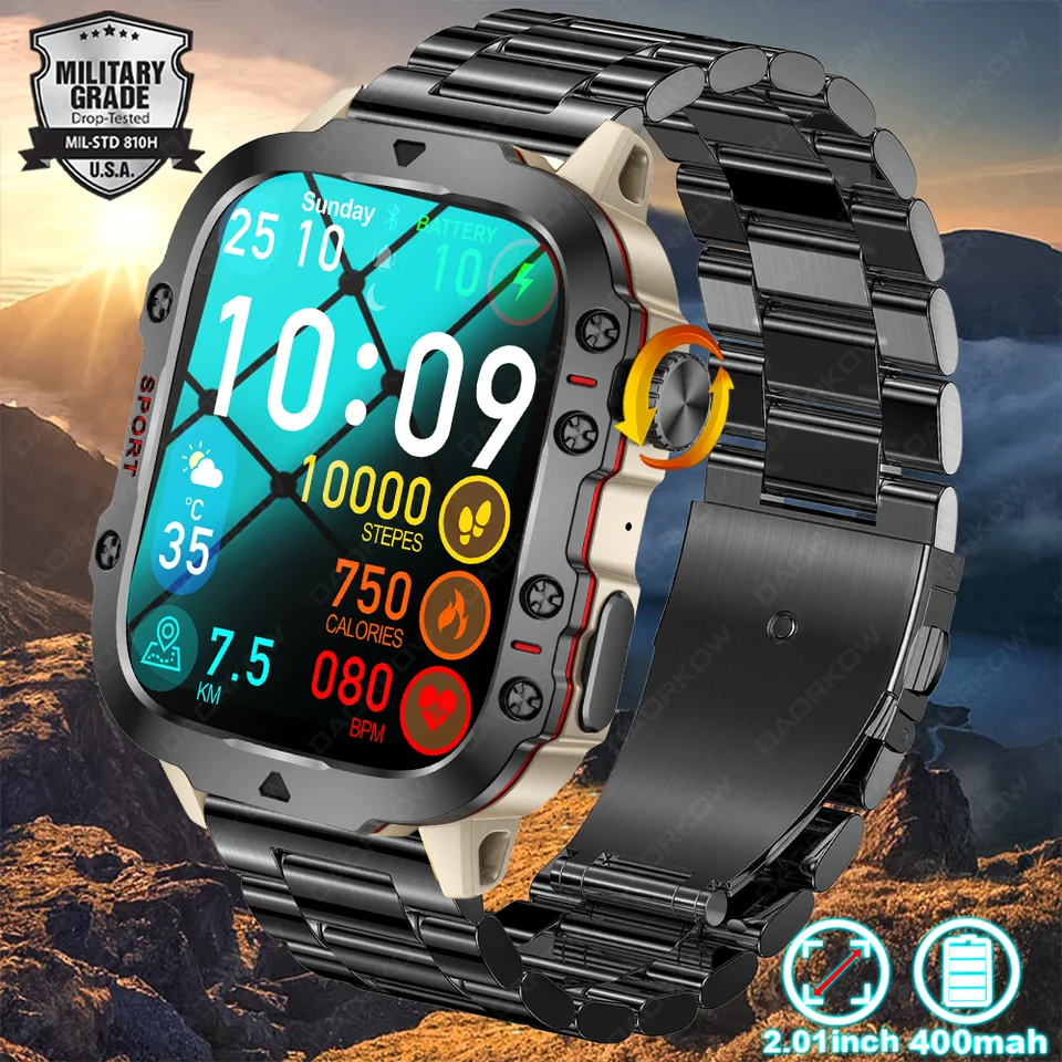 Pre Huawei Men Smart Watch 1,96 palca HD Screen Custom Dial Bluetooth Call Blood Oxygen Sports Water Proof Smartwatch 2024 Nový