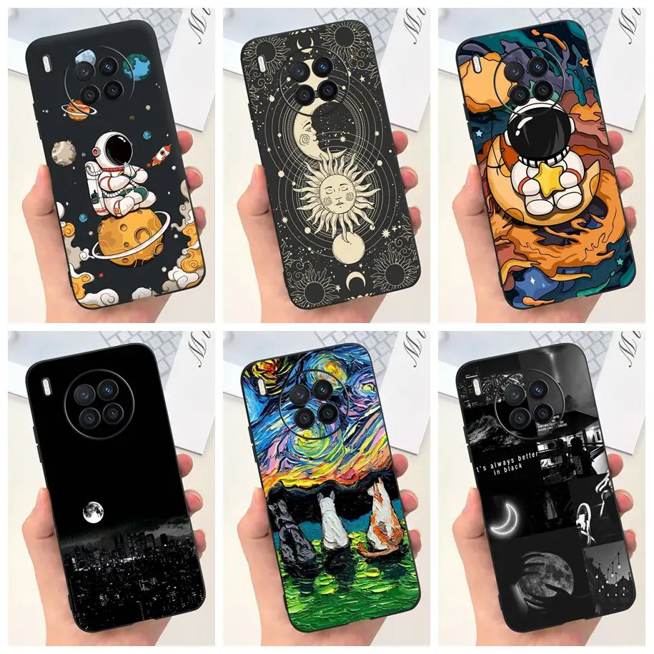 Pre Huawei Nova 8i Case Nen-L22 Nen-Lx1 Nen-Lx3 Krásny astronaut Silikone Soft TPU Zadný kryt pre Honor 50 Lite Shockoofter Funda