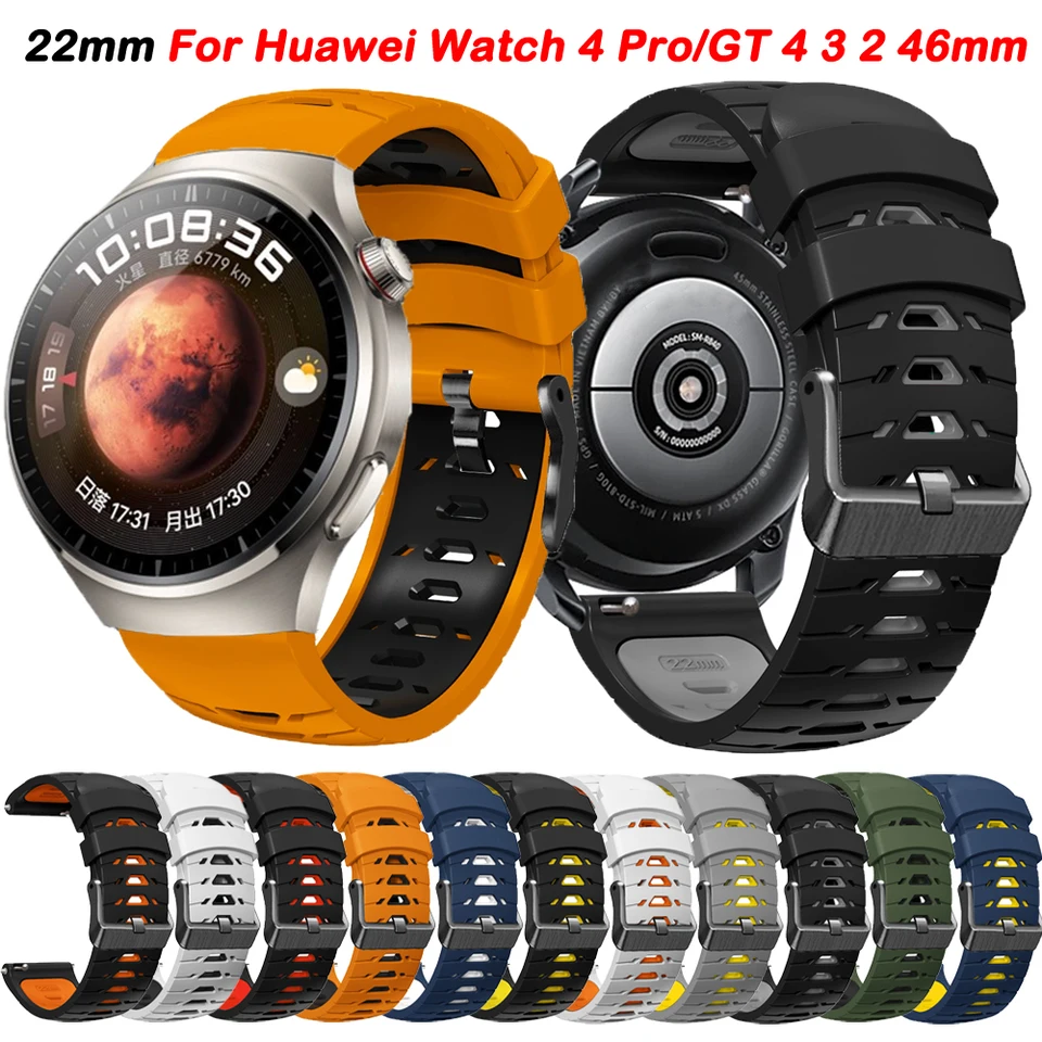 Pre Huawei Watch 4 Pro Strap 22mm Silikone WatchBand pre Huawei Watch GT4 GT 4 3 2 46 mm GT2 GT3 Pro Splatná náramok