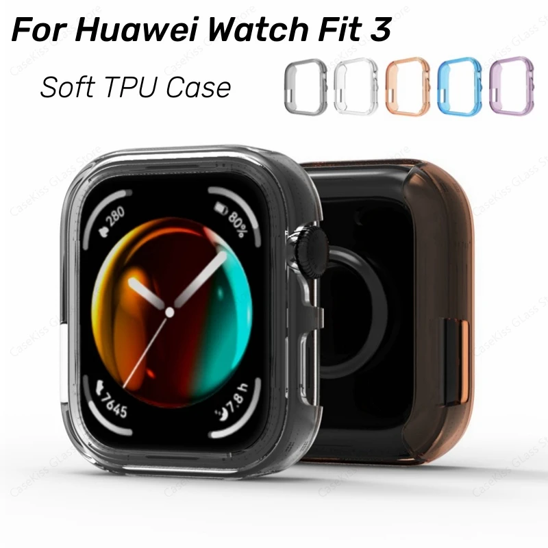 Pre Huawei Watch Fit 3 Puzdro Soft Dutiny Bumpový kryt TPU TPU pre Huawei Fit3 Smartwatch Accessories
