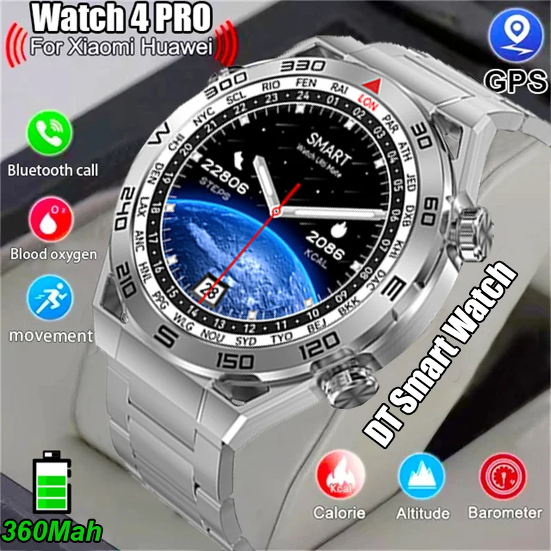 Pre Huawei Xiaomi nové 1,5 palcové inteligentné hodinky Men Amortitude Compass GPS Sports IP68 Witerproof Watch Bluetooth Talk Smartwatches.