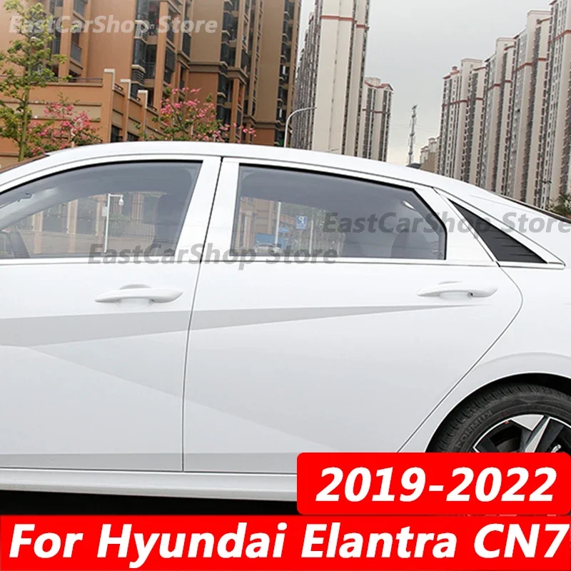 Pre Hyundai Elantra CN7 automobil z nehrdzavejúcej ocele stredný stĺpec okenný obklad BC Stĺpka Chrome Sticker 2019 2020 2021 2022