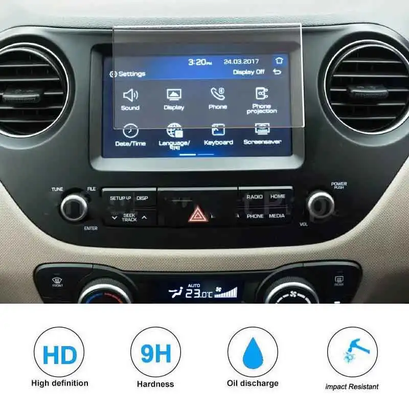 Pre Hyundai Grand i10 2017-2019 Car GPS navigácia navigáciu Temperované sklo