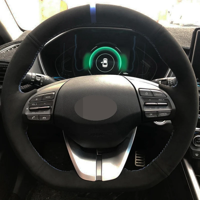 Pre Hyundai Ioniq 2017-2019 Elantra 4 2016 2017 2018 2019 2019 Čierna pravá kožená semišová auto na volant