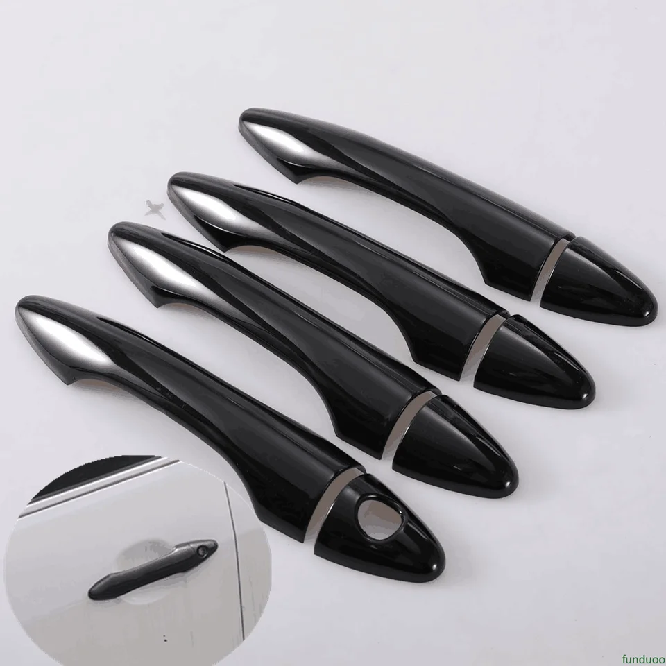 Pre Hyundai IX35 Tucson 2009-2014 Glossy čierne uhlíkové vlákno Chrome Chrome Dvere Cover Cover Cover Tin