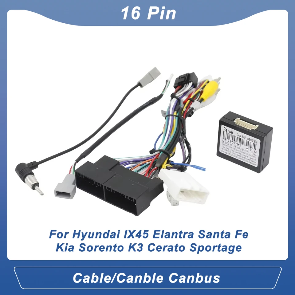 Pre Hyundai IX45 Elantra Santa Fe/Kia Sorento K3 Cerato Sportage 16 Pin CAR CAR CAUNSSKÝ KÁBLO KABEL ADAPTÁR S CANBUS