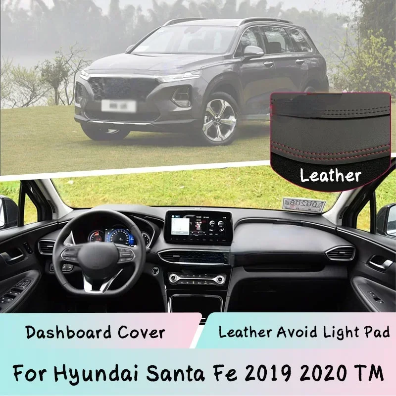 Pre Hyundai Santa Fe 2019 2020 TM Dashboard Cover Dashboard Pad Pad Sunshade Protect Panel Panel Light-Rufof Pad Carpory Koberec