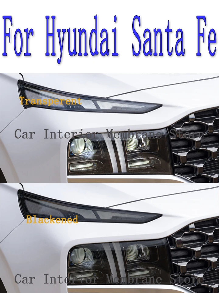 Pre Hyundai Santa Fe 2022 2023 Vonkajší svetlomet proti prednej žiarovke TINT TINT TPU TPU TPU TPU TPU