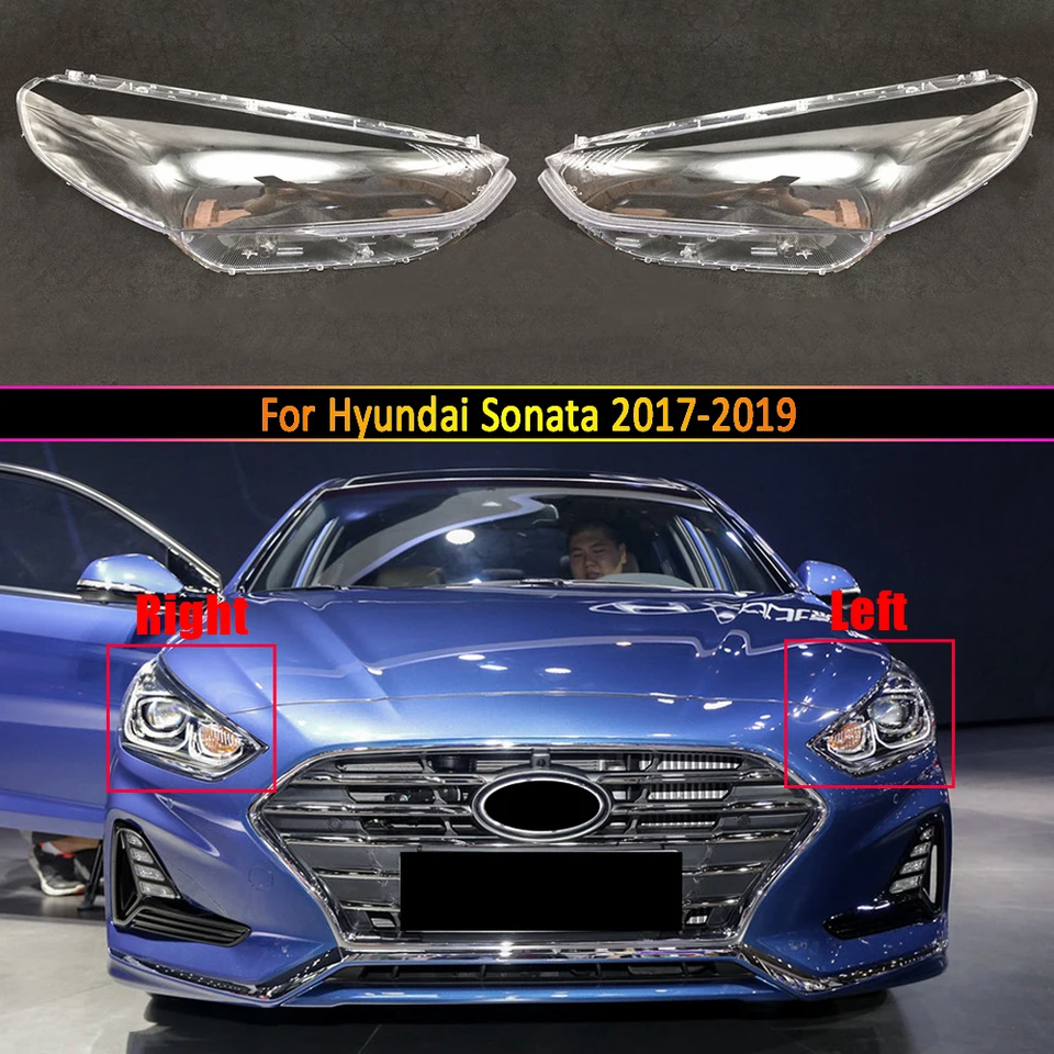 Pre Hyundai Sonata 2017 2018 2019 predný kryt svetlometu Priehľadná lampa tieň svetlometový lampa Lamp shell vymeňte pôvodnú lampu.