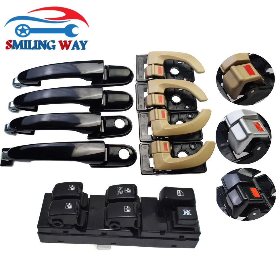 Pre Hyundai Tucson 2006 2007 2008 2009 2.0l 2.7l vo vnútri $ a vonkajšej kľučky dverí predné zadné zadné doprava alebo prepínač okna napájania