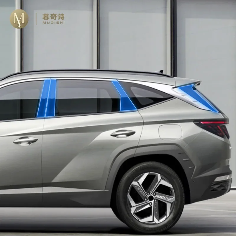Pre Hyundai Tucson 2021-2023 Ochranný film Ochrana okna Pillar Anti-Scratch Cover Cover Cover Ochranca exteriérového príslušenstva TPU Film TPU