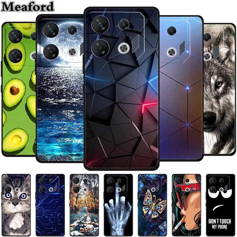 Pre Infinix GT 10 Pro Case Animals Soft Silikónový telefón TPU pre Infinix GT10 PRO X6739 Zadný kryt Shock odolný vlk New Coque New Coque