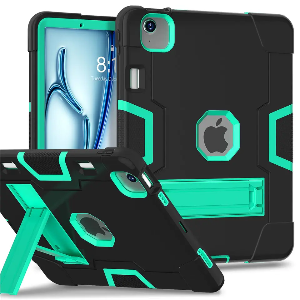 Pre iPad Air 11 palcov M2 2024 puzdro s držiteľom ceruzkou Armor Rugged Kickstand Ochranný kryt chrbta pre iPad Air 11 m2