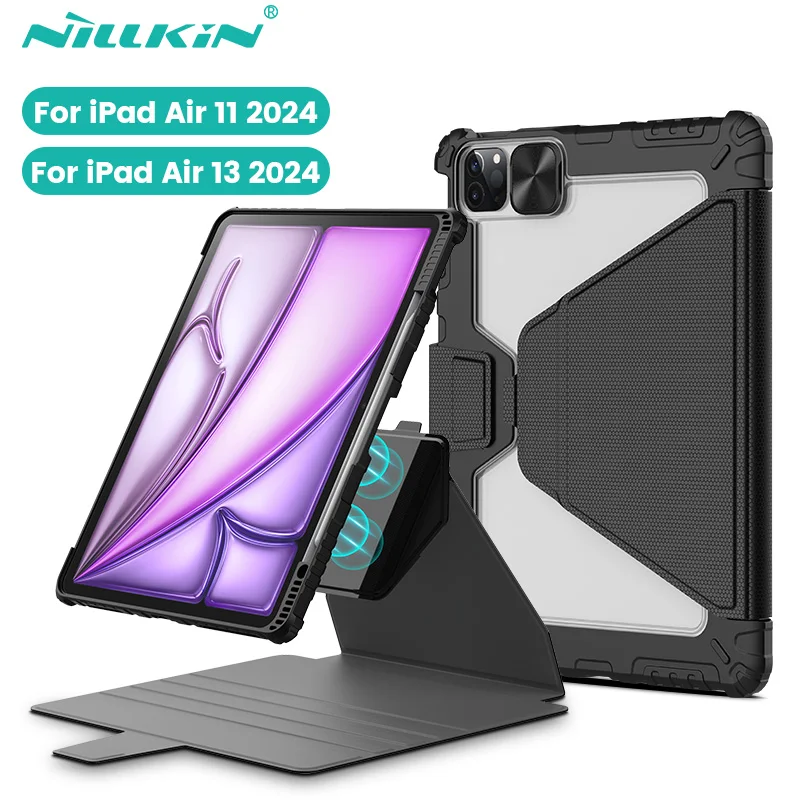 Pre iPad Air 13 Air 11 2024 Magnetické inteligentné puzdro nillkin nový iPad Pro 13 11 palcový kryt iPad shell 360 ° rotáciu s ceruzkovým slotom
