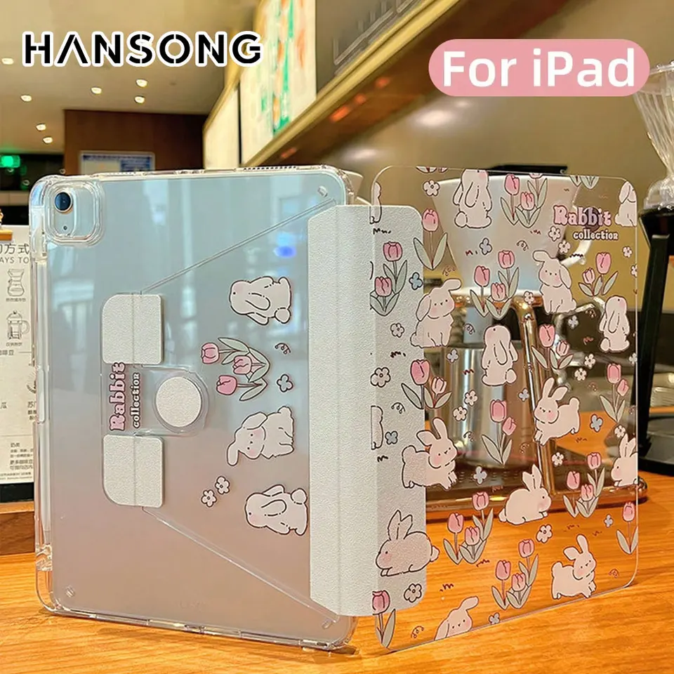 Pre iPad Pro 11 priehľadná rotácia puzdro iPad Air4 5 10. Gen 10.9 ”360 ° Prípad 7. 8. 9. 10.2 5. 6. 9,7 Pro 12.9 Mini6