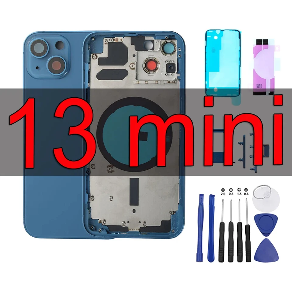 Pre iPhone 13 Mini batériu zadný kryt zadných dverí + rámec stredného podvozku + bočné diely SIM Sim