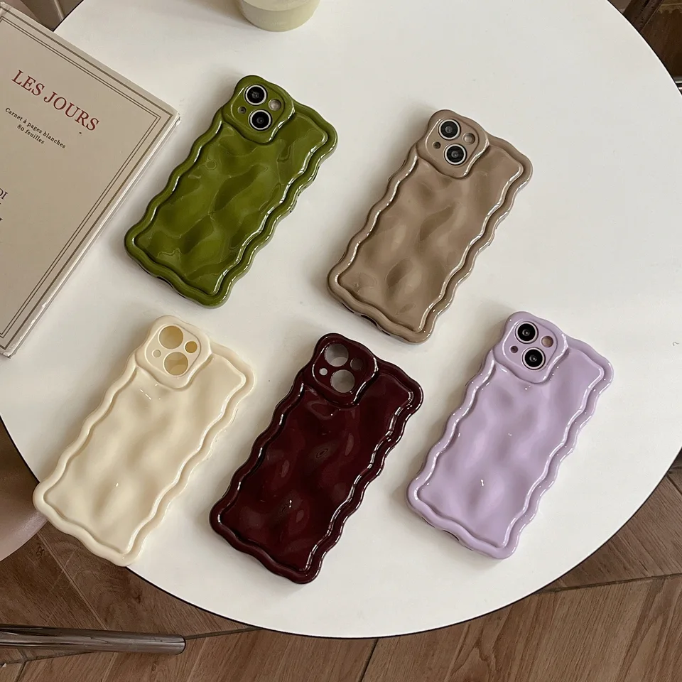 Pre iPhone 16 Pro Max Case 3D Wavy Pase pre iPhone 16Pro 16Plus 16Promax ručne vyrábaný nárazový nepriestrelný mäkký kryt Coque