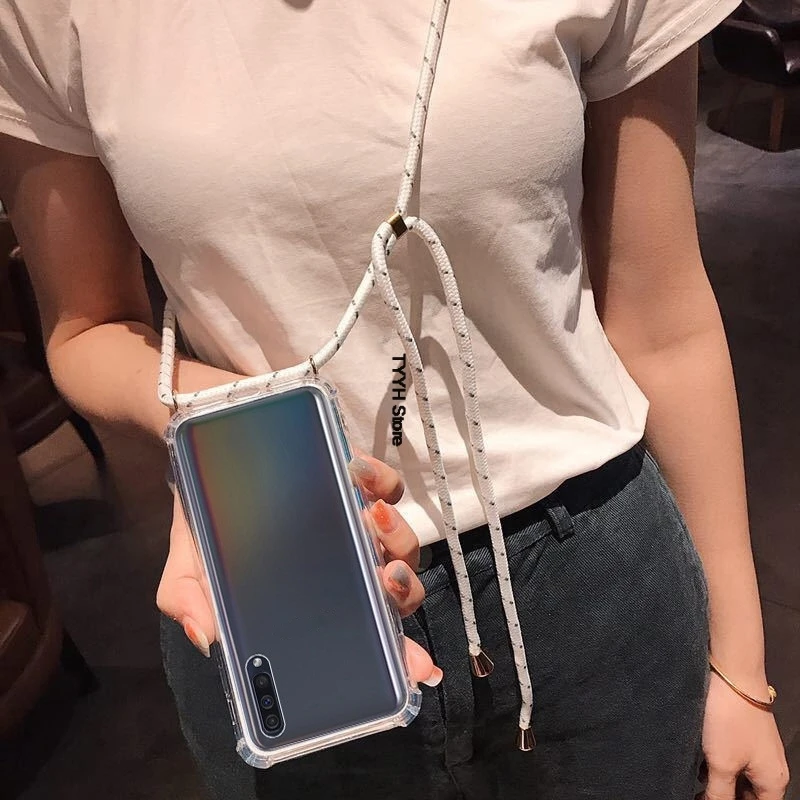 Pre iPhone 5 5S SE Náhrdelník na šnúrku na ramenný šnúr s ramenným šnúrkou Soft TPU TPU pre telefón Apple iPhone 5S iPhone5 SE iPhone5s puzdro