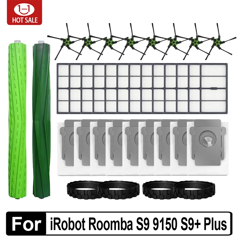 Pre IROBOT ROOMBA S9 (9150) S9+ S9 Plus (9550) Séria Sérií Sérií Čističa robotov Časti kefy Časti bočné kefové filtrové vrecká na nečistoty