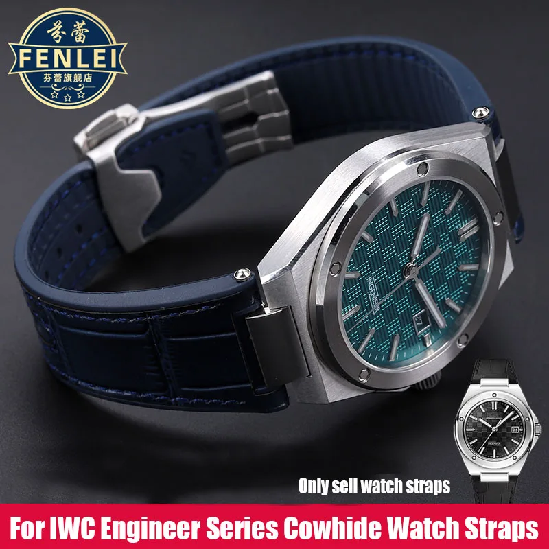Pre IWC Engineer Origins Link Watch Band IW328901 IW328902 IW328903 Men Cowhide Gumwed Bottom Watch Strack Strap Steel Consektors