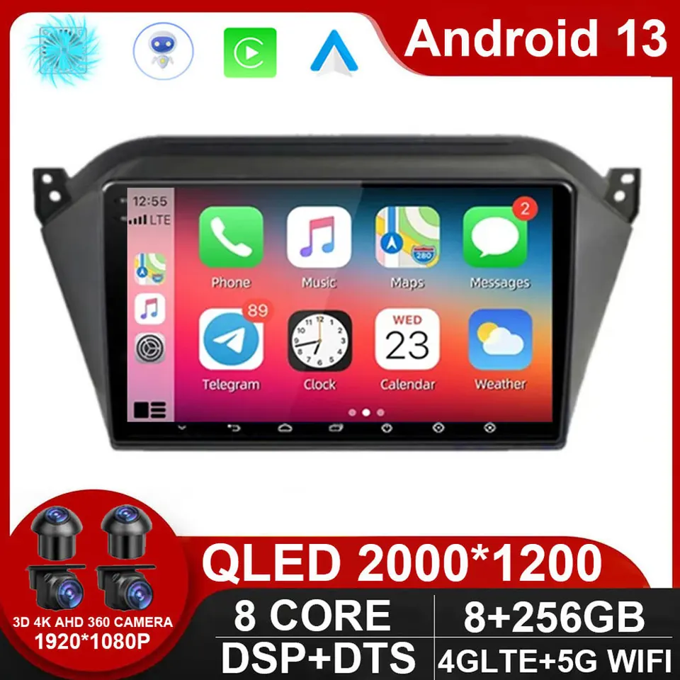 Pre Jac S2 T40 2015 - 2018 Android 14 Wireless CarPlay Auto Car Radio Video Player GPS navigácia multimediálne stereo no DVD 2DIN