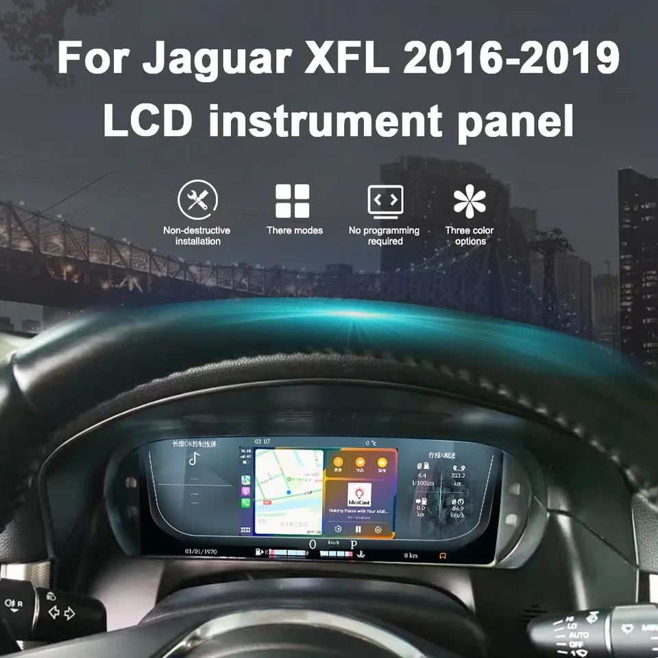 Pre Jaguar XE XF XFL 2016-2019 DASPOWARD Player LCD DIGITÁLNY KLOSTER Virtuálny kokpit Schadometra hlavy obrazovky hlavy jednotky