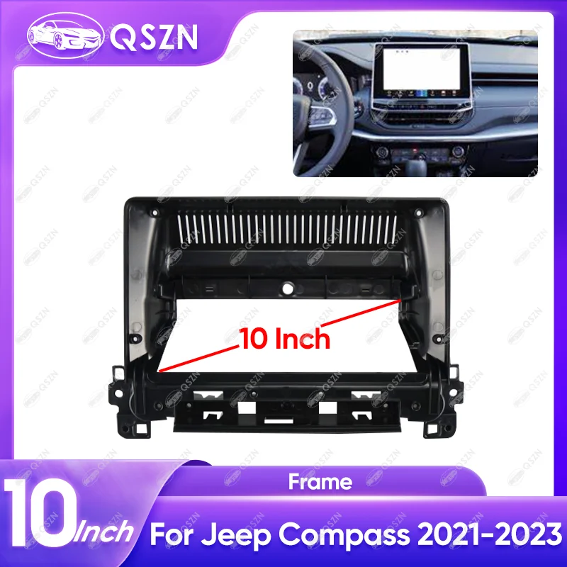 Pre Jeep 2021 2022 2023 Compass 10inch Car Android Stereo Audio Screen Multimedia Video Player navigačný rámec UV Čierny
