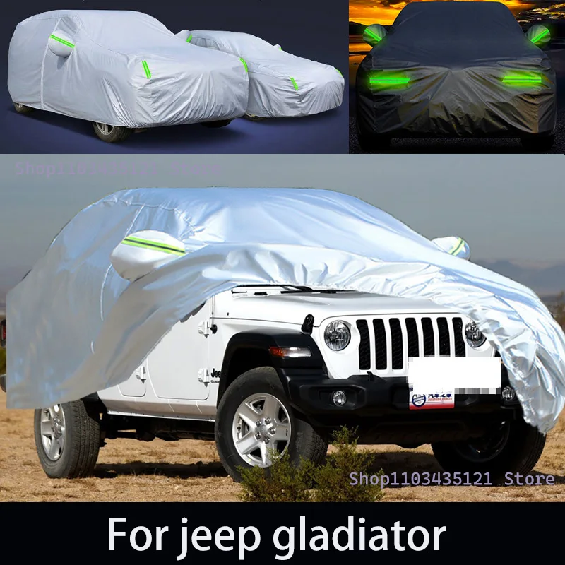 Pre Jeep Gladiator Outdoor Ochrana Plné kryty automobilov Snow Cover Sunshade Neproidný prach odolný exteriér Kancelári