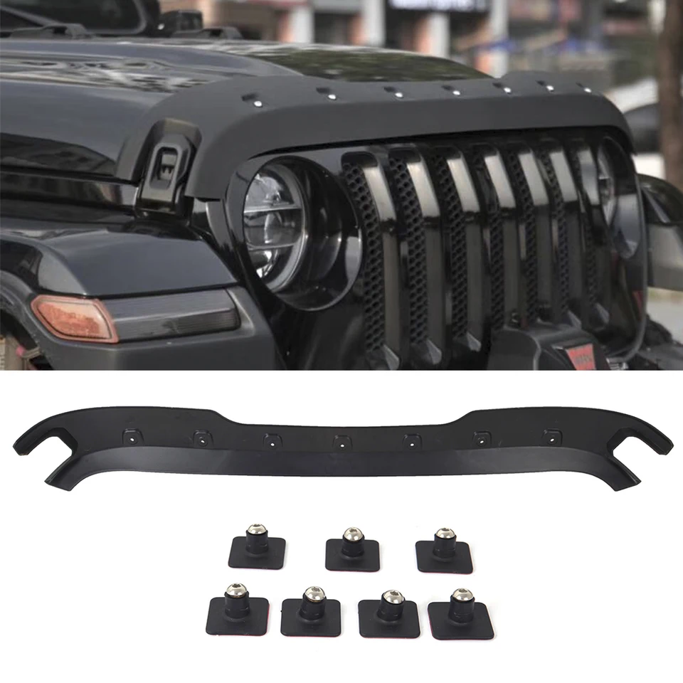 Pre Jeep Gladiator Wrangler JL 2018 2019 2020 Automobilové doplnky Hood Trail Armor Hood Stone ochranca ochranca matný čierny abs
