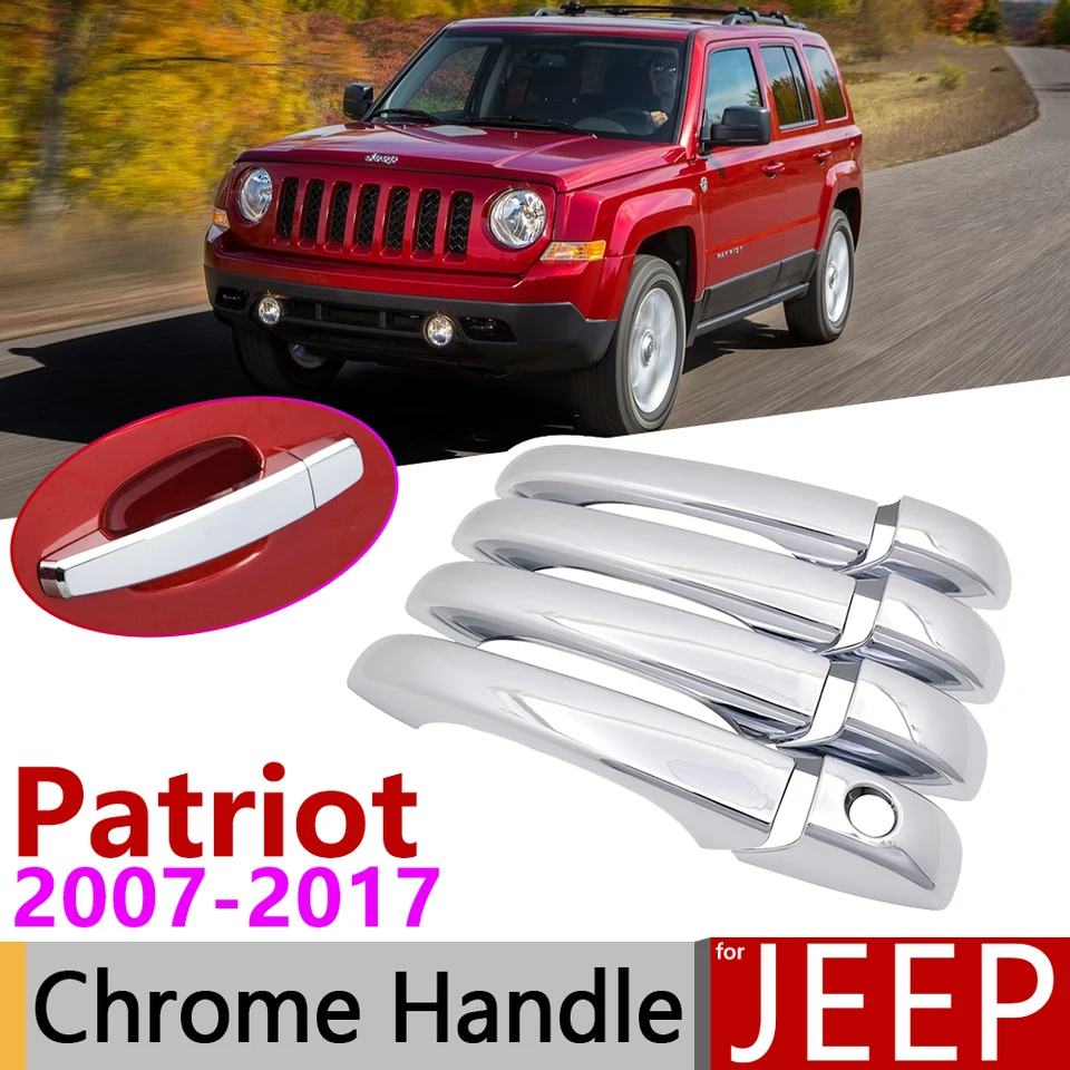 pre Jeep Patriot Liberty Rusko 2007 ~ 2017 Chrome Dverne Rucker Cover Cover Auto Príslušenstvo TREST Set 2008 2010 2012 2014 2016