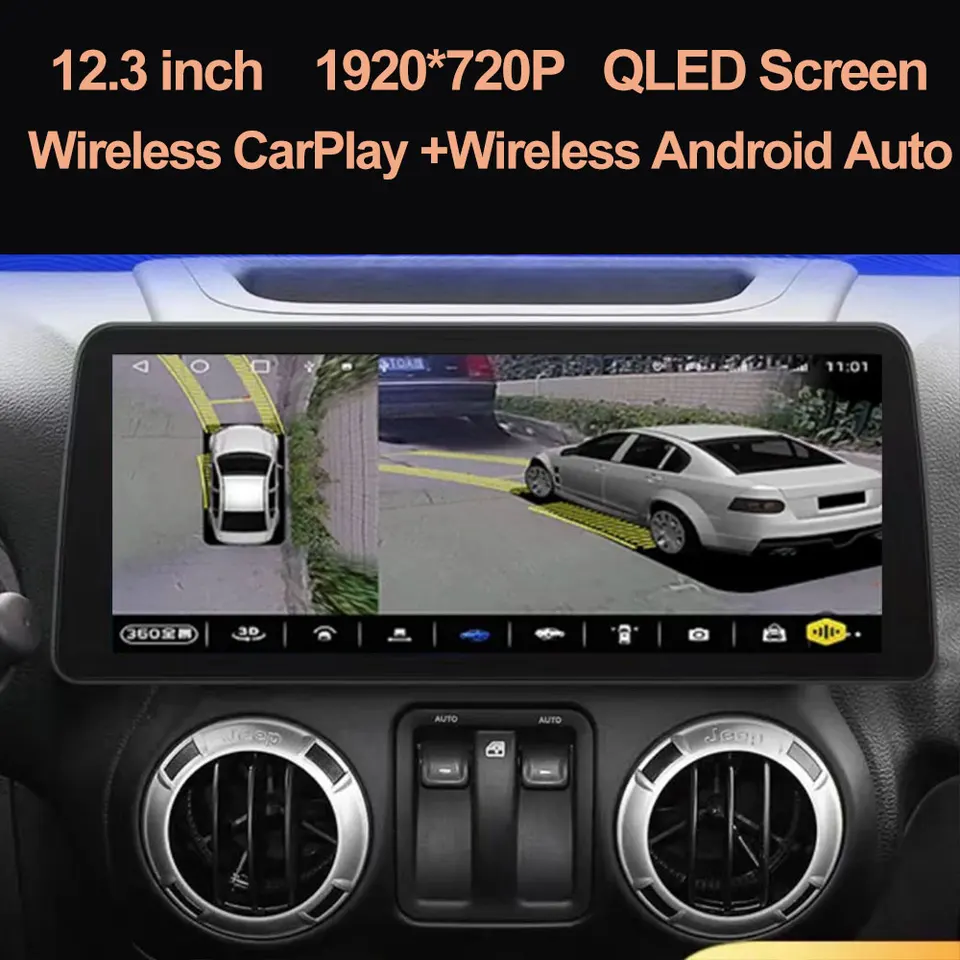 Pre Jeep Wrangler 3 JK 2011-2017 12,3 palca Android 13 Auto Intelligent System GPS multimediálny prehrávač bezdrôtových automobilov CarPlay Car Radio Radio