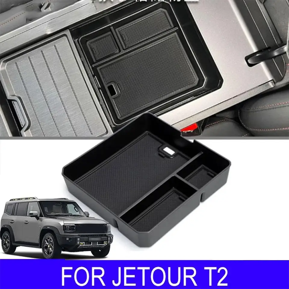 Pre Jetour T2 Traveler 2023 2024 Centrálna úložná lakťová lakťová lakťová skrinka Centrum Konzola Príslušenstvo Stowing Plastics Plastics