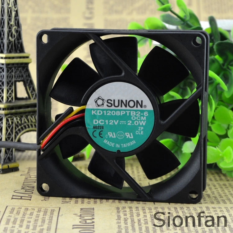Pre Jianyuan Sunon 8025 8cm Fan Fans Dorming Dorming Fan 12V 2,0W KD1208PTB2-6 Test