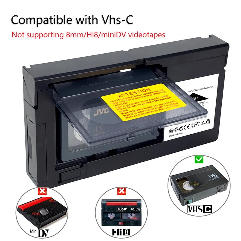 Pre kamerky VHS-C SVHS motorizované VHS kazetový adaptér nie pre adaptér kazety 8 mm/minidv/hi8 VHS-C